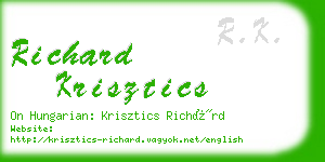 richard krisztics business card